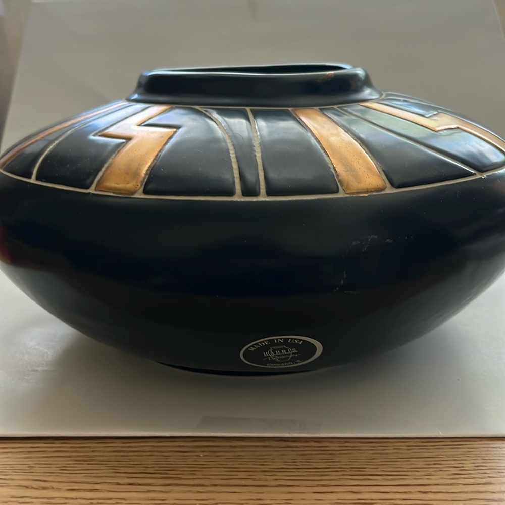 MCM Harris Potteries Vintage Cairo Black and Gold
